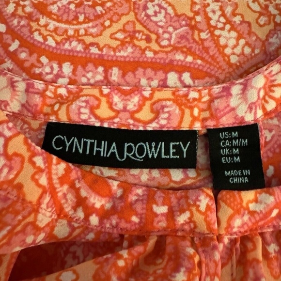 Cynthia Rowley Medium Multi-Color w/Paisley Print Sleeveless Blouse - EUC - Picture 4 of 4